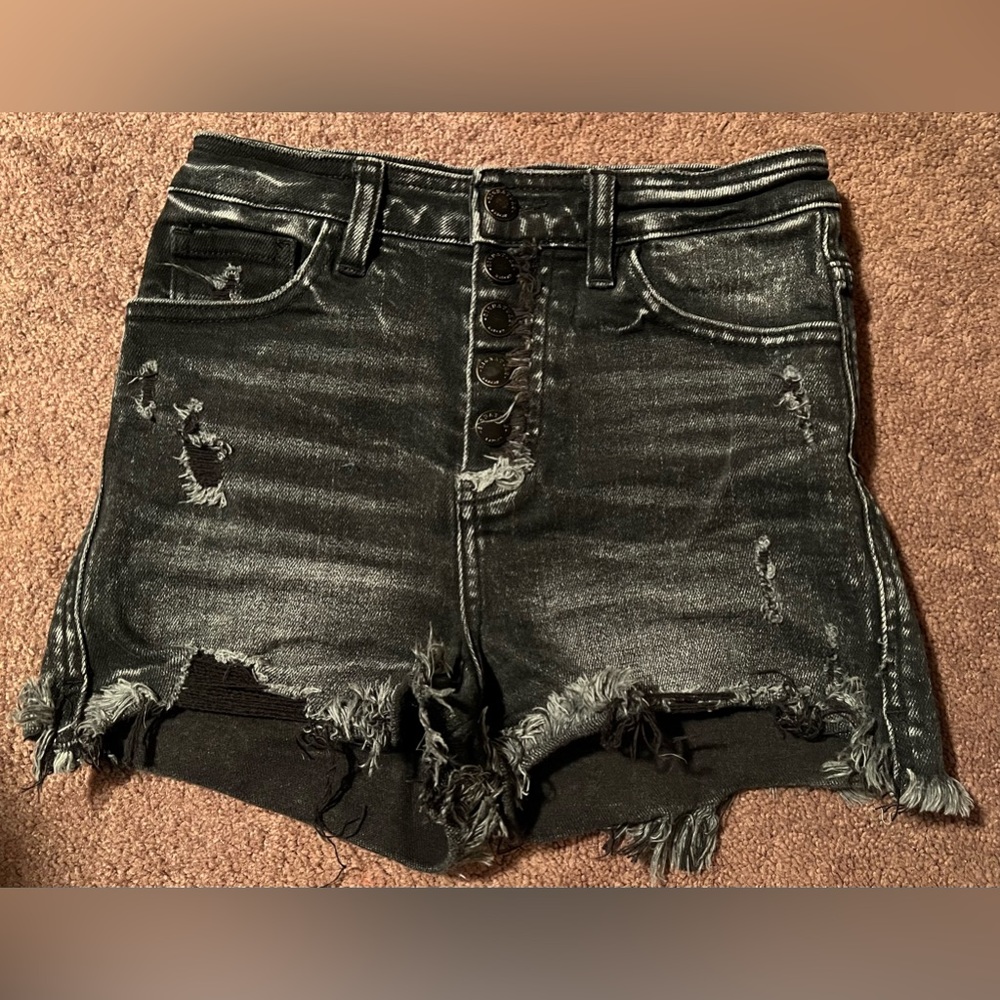 KanCan Black Ultra High Rise Jean Shorts